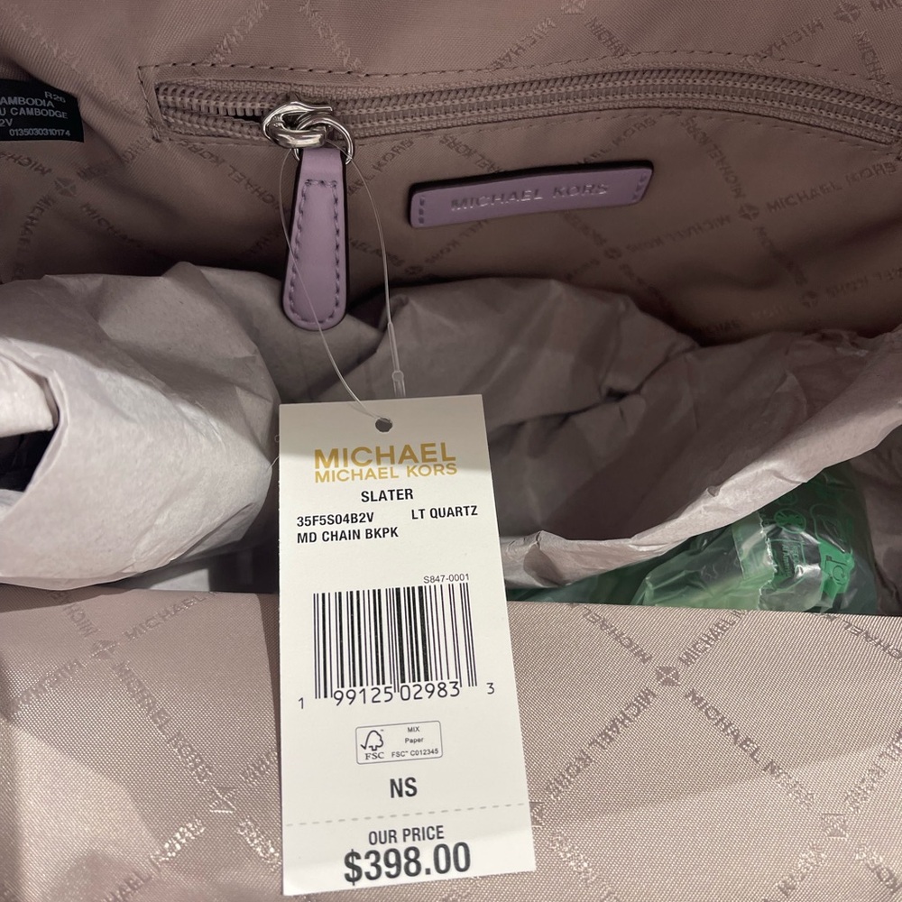 MICHAEL KORS Slater Medium Chain Backpack
Quartz 
NWT - Picture 10 of 16